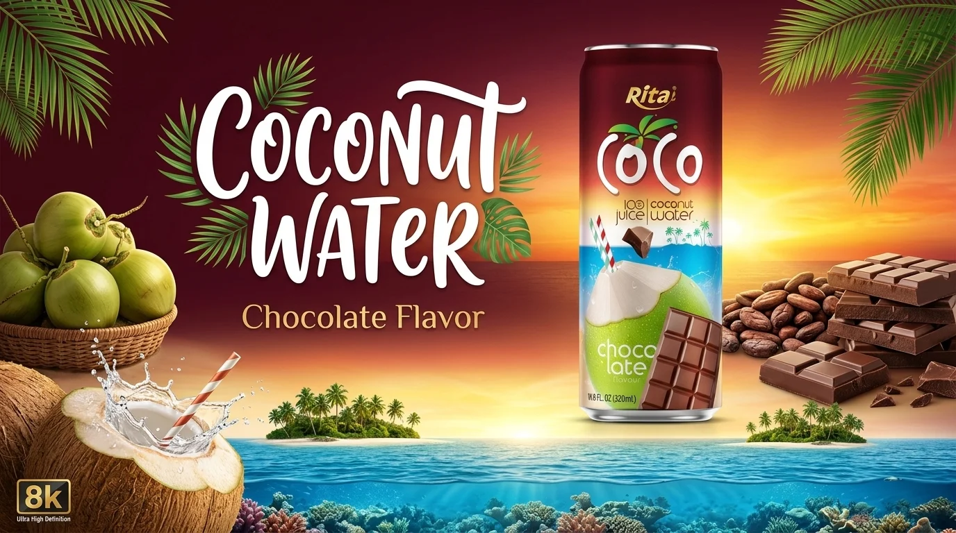 Rita Coco 100% Pure Coconut Water With Chocolate Flavour 320ml Can