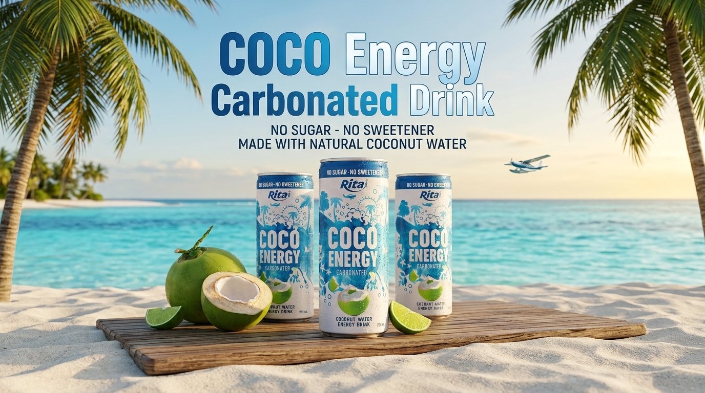 Coco Energy Carbonated Original Coconut Water 250ml Can