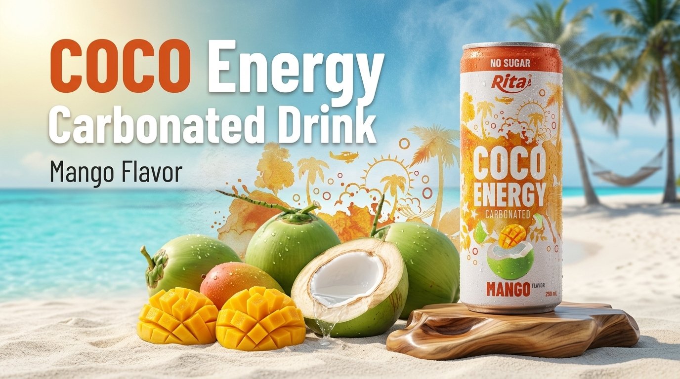 Coco Energy Carbonated Drink Mango Flavor 1