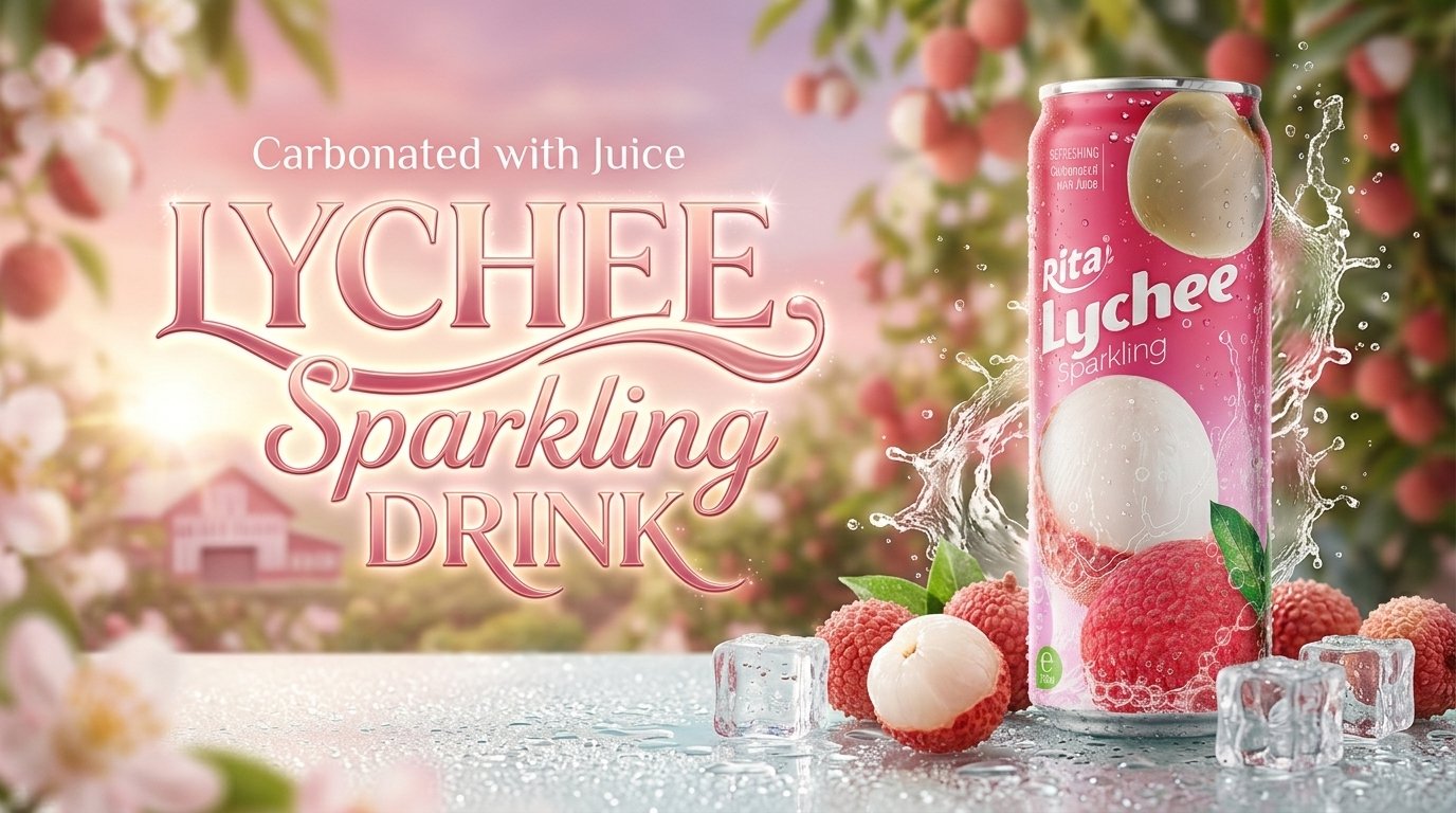 Lychee Sparkling Drink 320ml Can 02