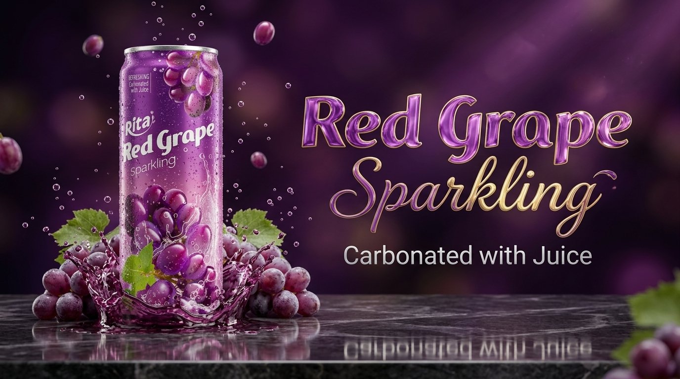 sparkling red grape juice in sleek 320ml cans