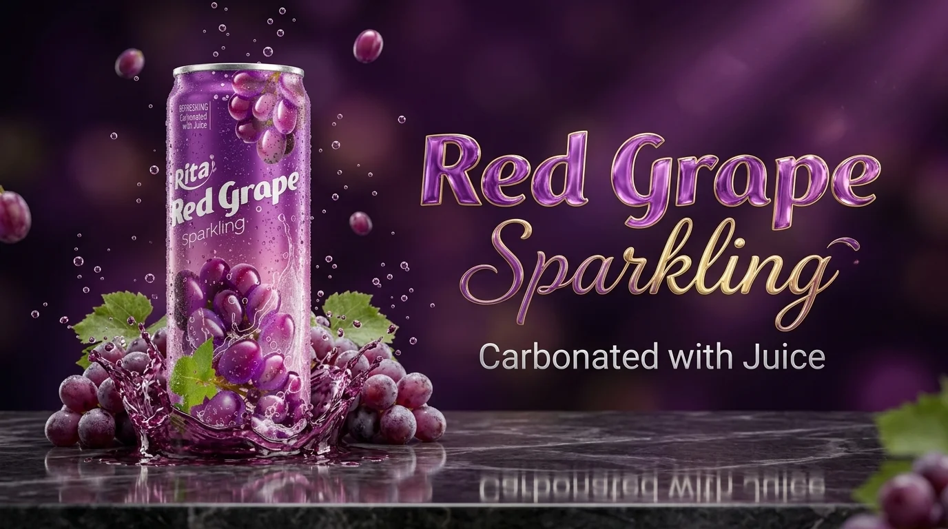 sparkling red grape juice in sleek 320ml cans