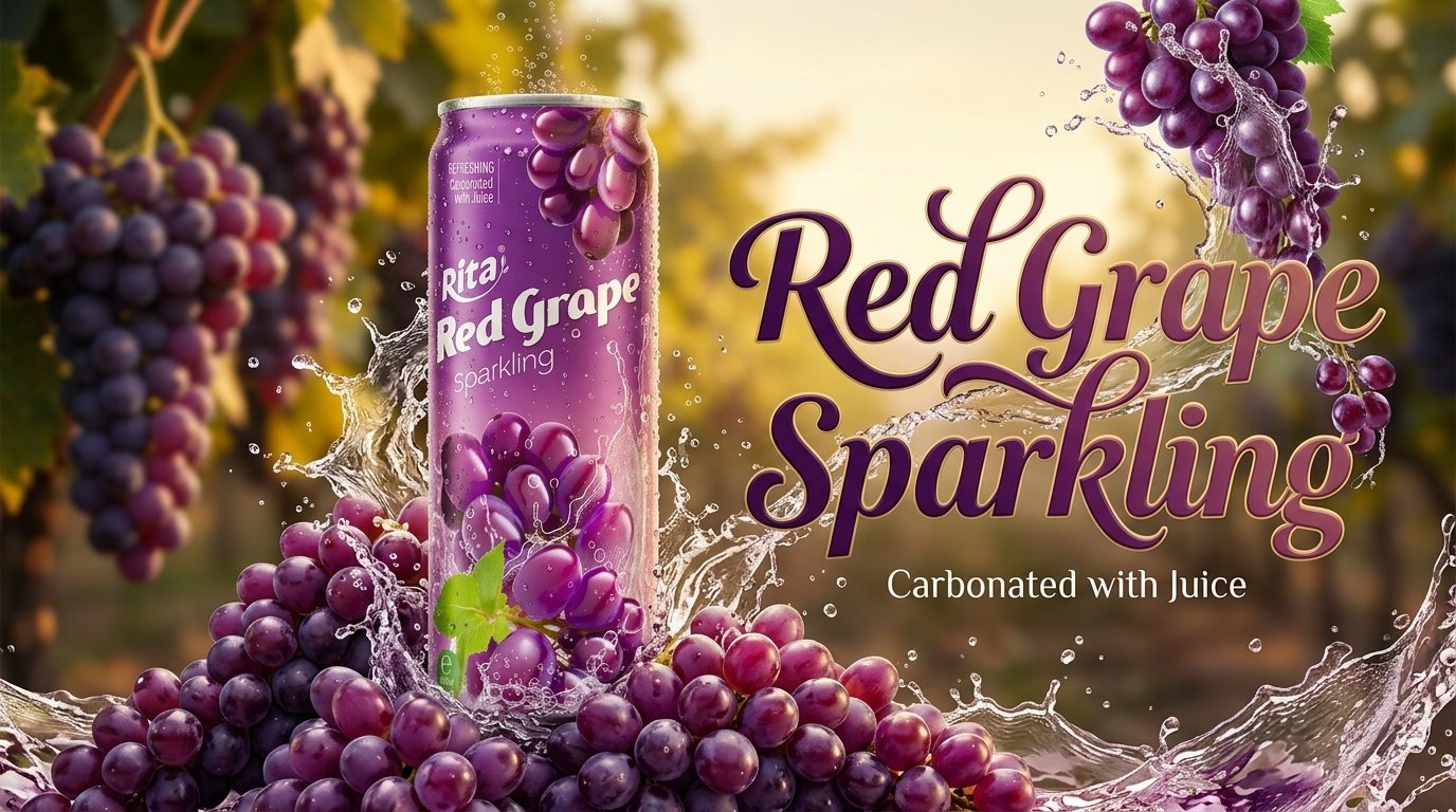 Red Grape Sparkling Drink 320ml Can 02