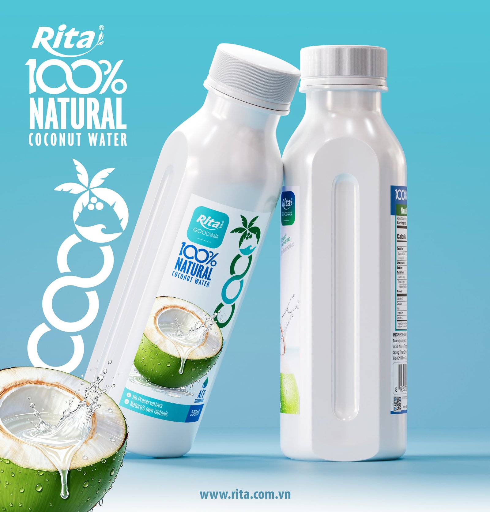 Poster 100 Coco 330ml PET bottle RITA Young coconut water 3