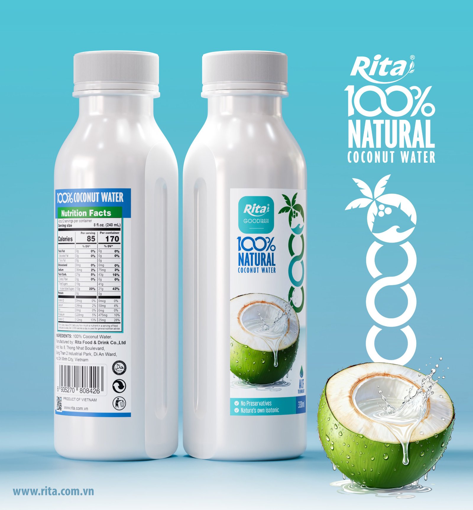 Poster 100 Coco 330ml PET bottle RITA Young coconut water 4