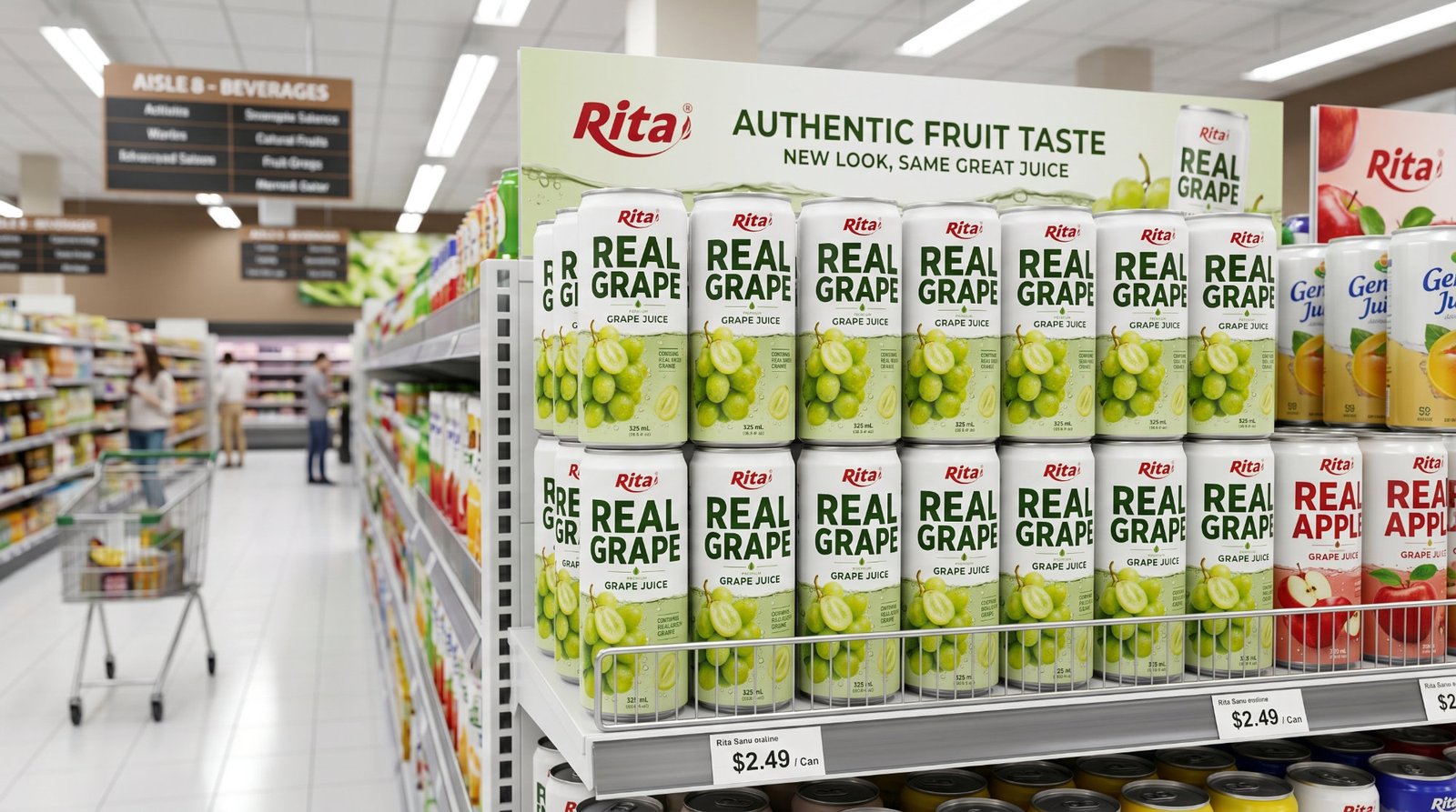 Premium Real Grape Juice 10.9 fl oz – Contains Real Green Grapes Poster 1