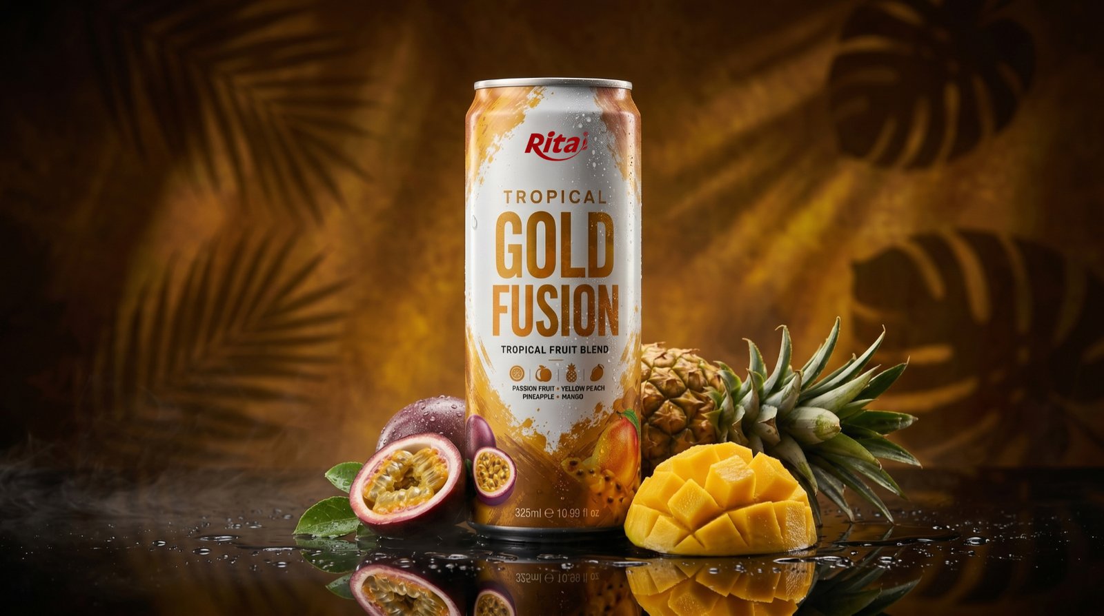 Tropical Gold Fusion fruit blend in 10.99 fl oz (325ml) cans Poster 1