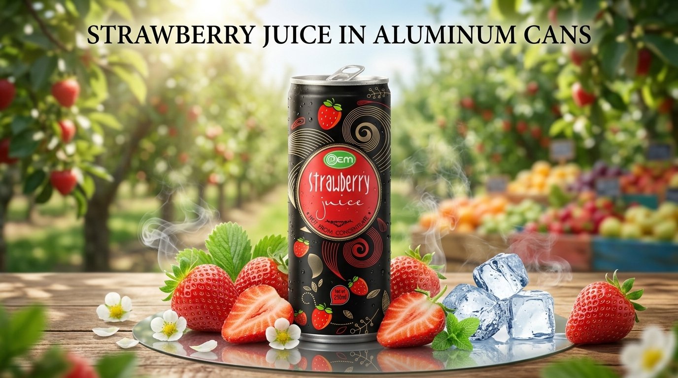 Strawberry Juice in Aluminum Cans