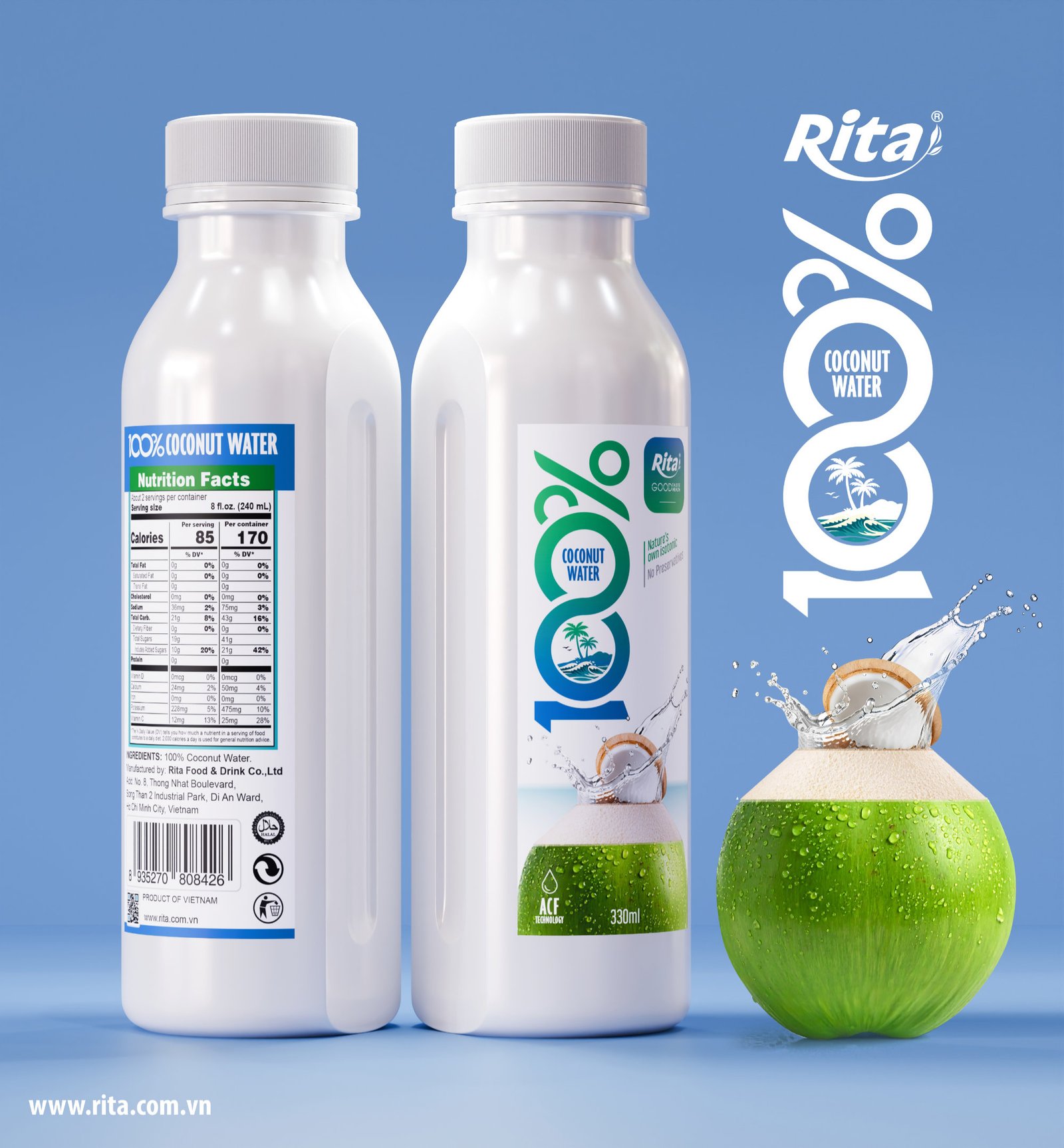 100% Young Coconut Water 330ml PET COCO AFC Poster 2