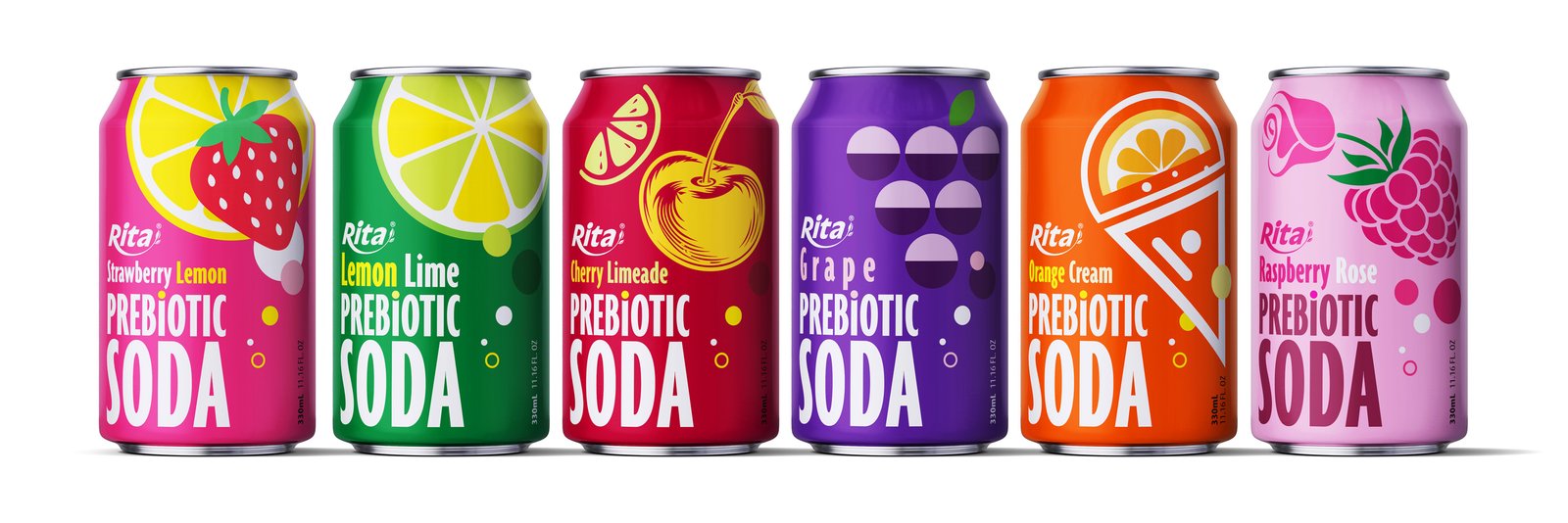 Orange Cream flavor Prebiotic Soda 330ml short can Poster 1