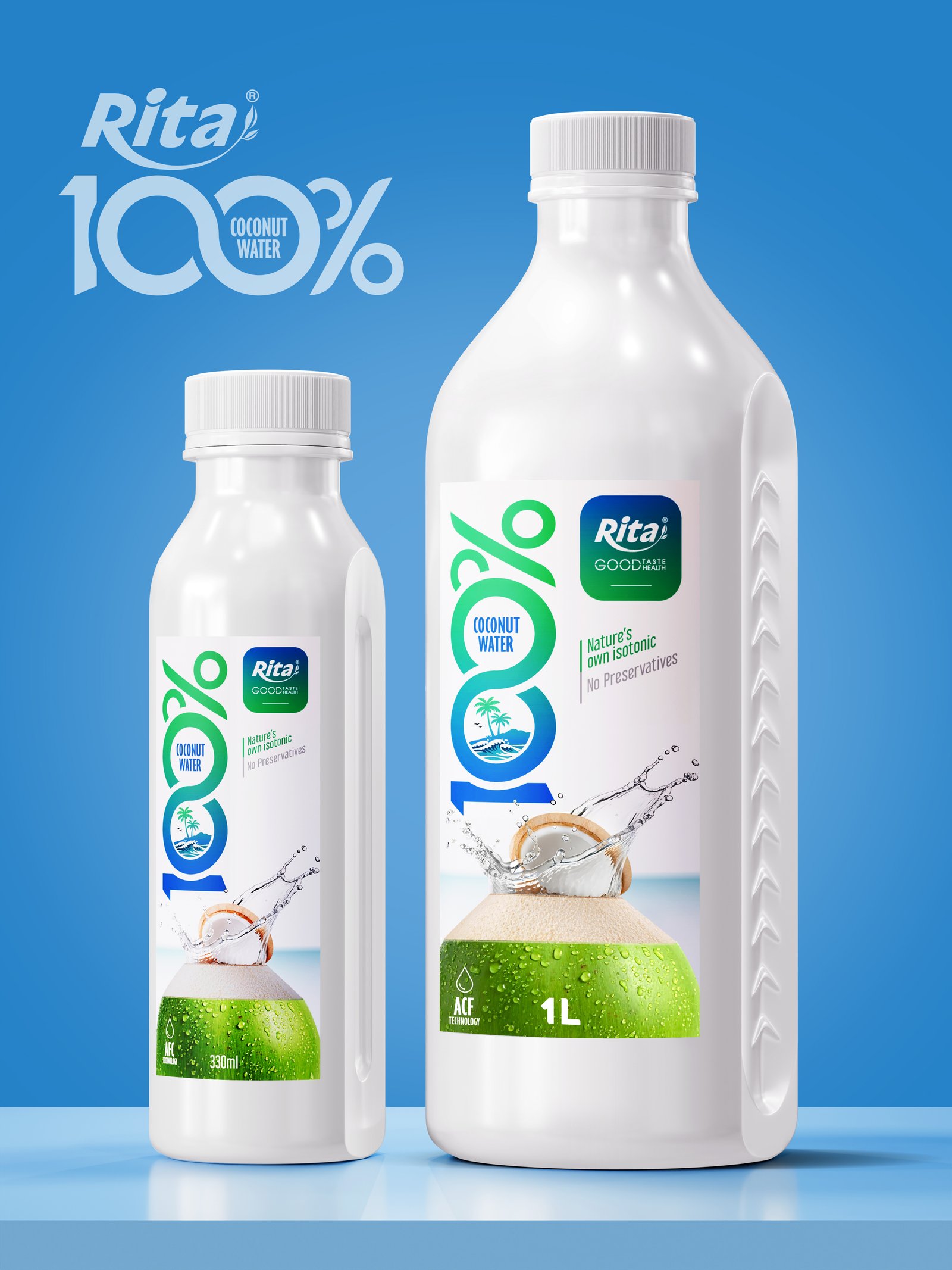 100% Natural Coconut Water 1L (33.8 fl oz) PET Poster 1