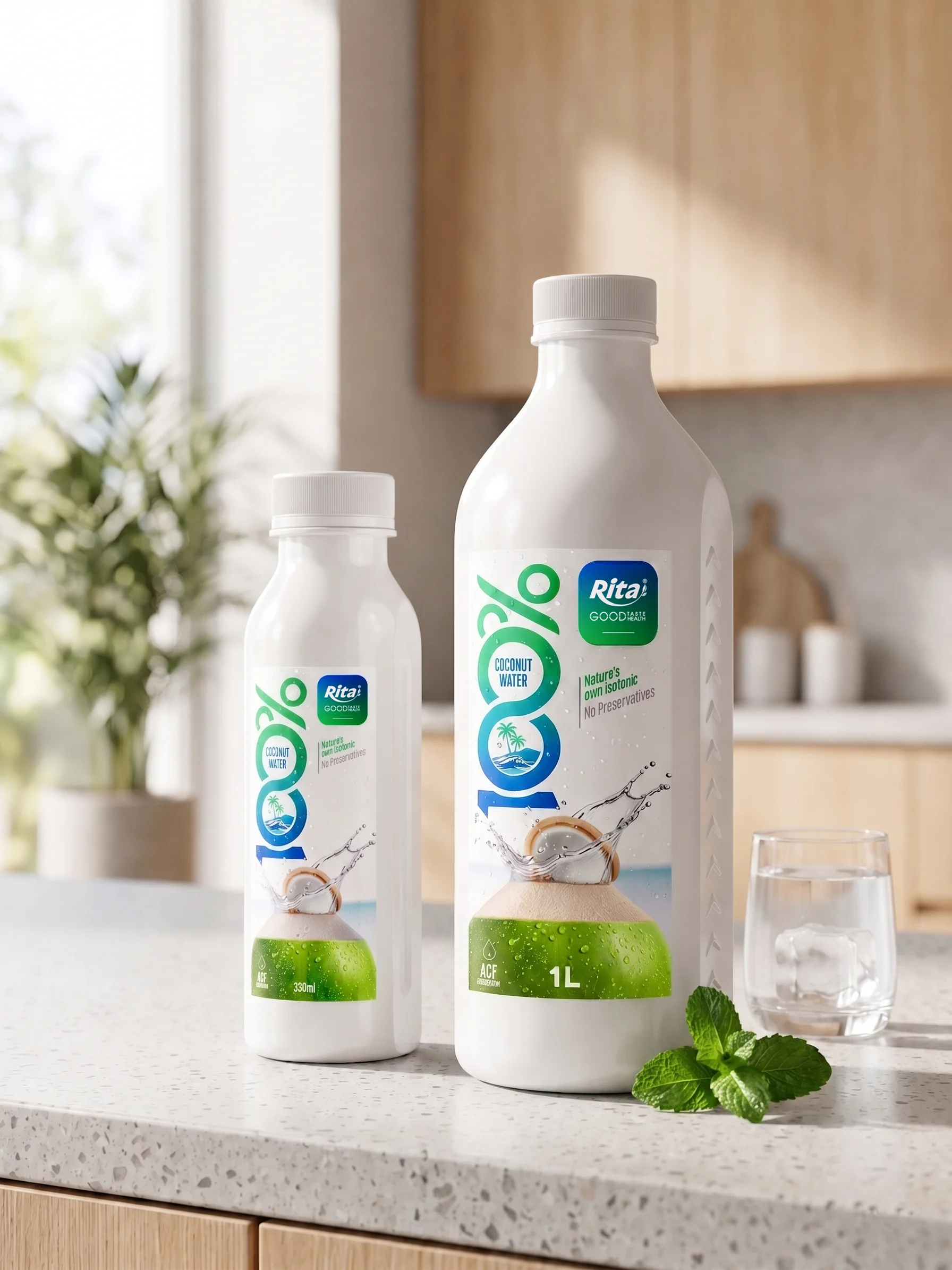 COCO 100% Natural Coconut Water 1L PET Poster 1