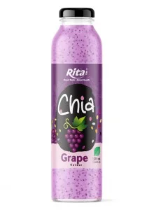 Manufacturers Chia Seeds Drink Grape Flavor 10.6 Fl Oz Glass Bottle