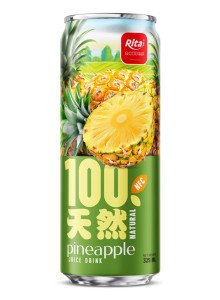 100 Natural Pineapple Juice Drink 325ml sleek can