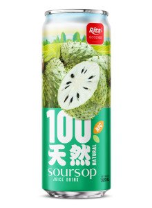 100 Natural Soursop Juice Drink 325ml sleek can