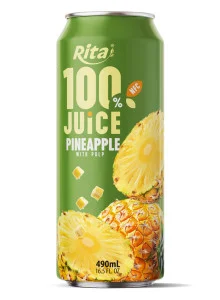 100% Juice Pineapple with Pulp 490ml in Can 100% Juice Pineapple with Pulp 490ml in Can