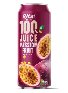 100% Juice Passion Fruit with Pulp 490ml in Can