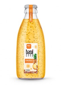 250ml glass bottle Pineapple Basil seed drink