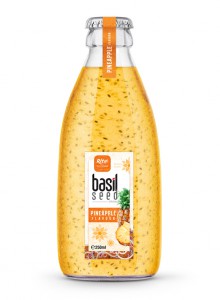 250ml glass bottle Pineapple Basil seed drink