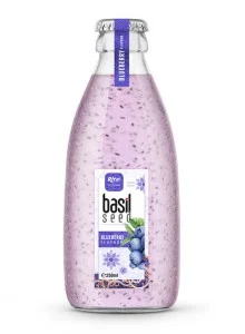 250ml glass bottle blueberry Basil seed drink