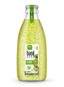 250ml glass bottle kiwi Basil seed drink