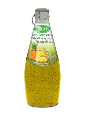 290ml OEM Basil Seed with Pineapple Flavor