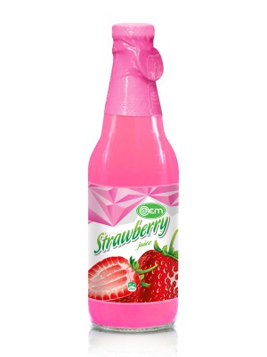 300ml OEM Glass bottle Strawberry Juice