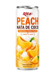 325 ml (10.9 fl oz) Peach nata de coco with real peach pulp 325 ml (10.9 fl oz) Peach nata de coco with real peach pulp