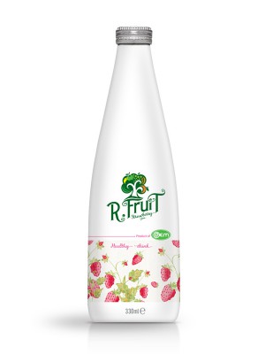 330ml OEM Glass bottle Strawberry Juice Drink