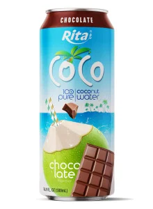 Rita Coco 100% Pure Coconut Water with Chocolate Flavour 500ml Can Version 1