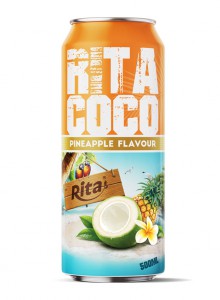 500ml canned RITACOCO coconut water with pineapple flavour