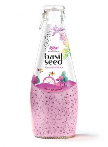 pure fresh juice basil seed mangosteen drink