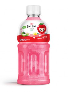 OEM 300ml Pet Bottle Bici Bici Strawberry Juice Nata De Coco