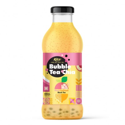 Bubble Tea with Chia seed and peach lemonade black tea 400ml