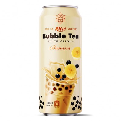 Bubble Tea with tapioca pearls and banana 490ml  1