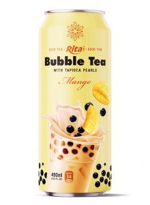 Bubble Tea with tapioca pearls and mango 490ml 