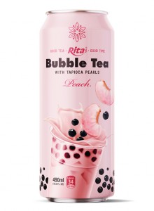 Bubble Tea with tapioca pearls and peach 490ml 