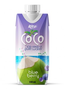 COCO 100% pure coconut water with blueberry 330ml Paper box