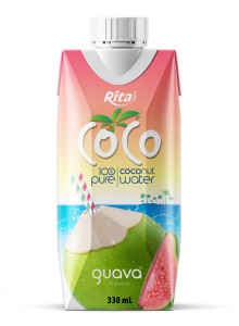 COCO 100 pure coconut water with guava flavour  330ml Paper box