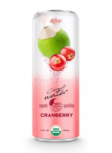 Coco Organic Sparkling with cranberry in  320ml tin can