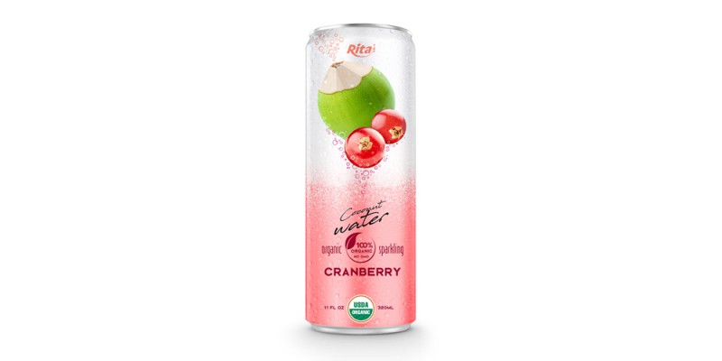 Coco Organic Sparkling with cranberry 320ml can 02