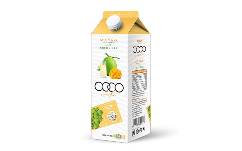 Coconut jelly water with mango flavour