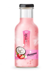 Coconut milk with nata coco strawberry 470ml