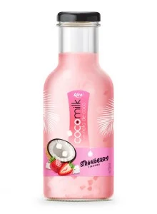 Coconut milk with nata coco strawberry 470ml