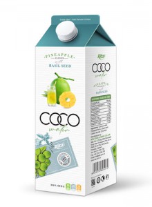 Coconut water basil seed with pineapple flavour 1L 