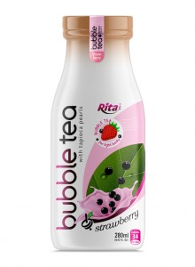 280ml Glass Bottle Bubble Tea Strawberry Flavor