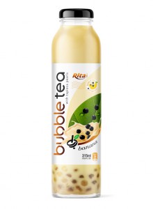 Glass bottle 315ml banana Bubble Tea with tapioca pearls