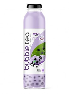 Glass bottle 315ml taro Bubble Tea with tapioca pearls