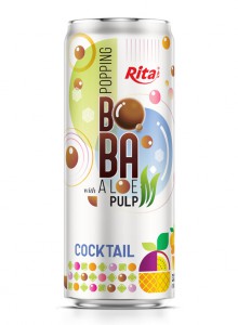 Popping Boba drink with Aloe vera Pulp and coctail fruit 320ml