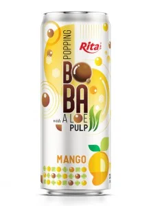 Wholesale 320ml Sleek Can Mango Flavored Bubble Tea